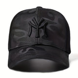 Gorra de béisbol para hombre de poliéster con letras, ajustable, estilo casual, lavado a mano, ligero estiramiento, liviana, protección solar para exteriores, ideal para primavera, otoño, viajes, playa y fiestas, 1 unidad