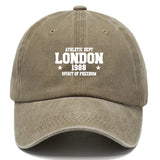 1pc Gorra de Béisbol Ajustable Unisex con Tema de Londres - Diseño Iconico Británico de 1988 con Logo del Departamento, Gorra Casual para Hombres y Mujeres, Estampado en Blanco y (Londres 1988 Libertad) - Talla Única para Uso Diario y Especial