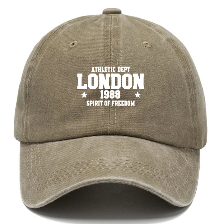 1pc Gorra de Béisbol Ajustable Unisex con Tema de Londres - Diseño Iconico Británico de 1988 con Logo del Departamento, Gorra Casual para Hombres y Mujeres, Estampado en Blanco y (Londres 1988 Libertad) - Talla Única para Uso Diario y Especial