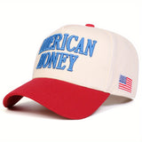 Gorra de Béisbol para Hombre 1 Unidad - Gorra Ligera Ajustable de Poliéster con Diseño Patriótico Azul y Rojo, Estrellas y Rayas, Ideal para Viajes al Aire Libre, Playa o Uso Casual