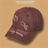 Gorra de béisbol de denim bordado de moda 2024, gorra de jean casual con hebilla ajustable, gorra ligera unisex de poliéster 100% para todas las ocasiones