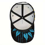 1 Gorra de Béisbol para Hombre - Estampado de Girasol en Degradé Amarillo a Azul, Correa Ajustable, Ideal para Eventos Casuales y Formales, Halloween/Navidad/Acción de Gracias, Sombrero Diario y de Fiesta, Accesorio Elegante para Vacaciones