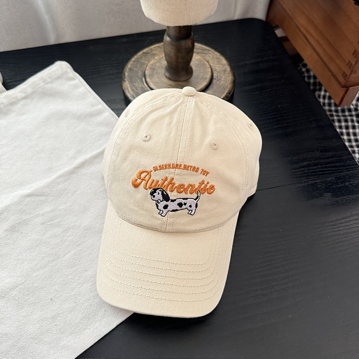 La autenticidad es un sueño para los amantes de los perros - Gorra de béisbol bordada para mujer con diseño de perro, protección solar, ajuste ajustable, material de algodón en beige, marrón, azul marino, rojo, negro, gorra casual | Diseño juguetón | Deta