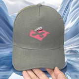 Visera Ajustable Unisex con Borde Curvo y Estampado Rosa sobre Fondo . Diseño de Cinco Paneles en Tela de Poliéster, Estilo Moderno y Fresco, Ideal para Deportes, Senderismo, Pesca y Uso Diario Casual. Protección Solar, Regalo para el Día del Padre o Pasc