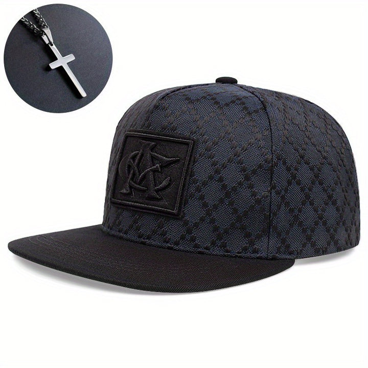 2pcs Gorras de Béisbol Hip-Hop para Hombres con Parches de Letras AC, Estilo Gótico, Sombreros Deportivos Ajustables para Senderismo, Fiestas y Regalos, Poliéster Ligero, Negro/Gris/Azul Marino, Accesorio de Fiesta Gótica | Tocado Elegante | Tejido Dur...