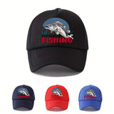 Gorra de Camionero de Malla Transpirable con Diseño de Pez Amoroso - Gorra de Béisbol Casual en Negro, Rojo y Azul para Pesca, Golf y Actividades al Aire Libre, Gorra de Pesca