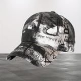 1 gorra de béisbol de arte urbano - Ajustable, ligera, negra con diseño de grafiti blanco, perfecta para uso casual, baile urbano y fiestas, gorra de baile urbano | Gorra estilo grafiti | Accesorio ajustable para la cabeza