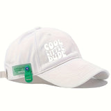 Gorra de béisbol negra con bordado 'COOL LITTLE DUDE' - Poliéster ligero, estilo casual, lavable a mano, tejido no elástico, ideal para hombres y mujeres, ropa de diario | Gorra de estilo casual | Sombrero ligero