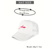 Dos Flamingo Estampado Transpirable Malla Trasera Gorra de Béisbol Adecuada para Uso Diario y Viajes al Aire Libre Ajustable Curva Casual Visera para Hombres y Mujeres Todas las Estaciones Gorra de Camionero