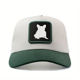 Gorra de béisbol para hombres y mujeres con malla trasera, gorra ajustable estilo French Bulldog Head Tilt, gorra de camionero hip hop anime cartoon, gorra transpirable de verano para exteriores