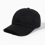 1 pieza, gorra de béisbol ajustable para mujer con doble estrella de cinco puntos bordada - Tejido transpirable, cierre de snapback, diseño blanco y negro para vacaciones al aire libre, uso casual y accesorios navideños, ropa de cabeza para vacaciones, eq