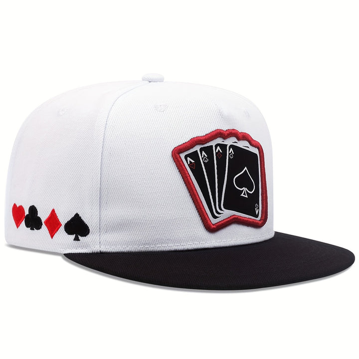 Gorra Snapback de Moda con Diseño de Cartas de Juego - Malla Transpirable, Protección Solar, Ligera para el Verano. Tejido de Tela