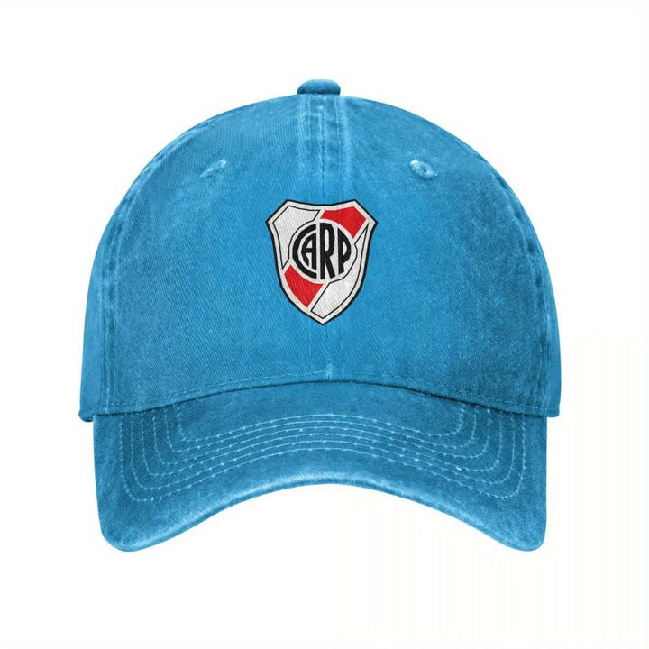 1pc Gorra de Béisbol River Plate - Escudo Oficial (TPW), Panel Frontal Estructurado y Visera Curva - Sombrero Deportivo Unisex para , Conducir o Uso Casual - con Rayas Rojas y Blancas - Artículo Para Fanáticos del  Río Grande - Diseño Facilito de Limpiar
