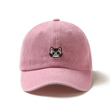 Gorra de béisbol bordada con gato lindo - Ligero, transpirable, poliéster, ajuste ajustable, perfecto para uso diario y regalos de vacaciones, ideal para Pascua, Día de la Madre, Ramadán, ropa casual para la cabeza | Bordado juguetón | Gorra cómoda