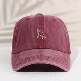 1 Gorra De Béisbol Con Bordado De Dinosaurio Retro Lavado Para Niños, Sombrilla Con Protección Solar, Sombrero De Lengua De Pato Que Combina Con Todo A La Moda