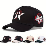 Gorra de Béisbol Ajustable para Mujer con Diseño de Letra P y Estrella, UPF, 5 Paneles, Varios Colores para Viajes al Aire Libre, Playa o Casual, Paquete Individual