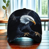 1 Gorra de Béisbol con Águila Majestuosa en Vuelo - Correa Ajustable, Sombrero Ligero Plegable para Deportes al Aire Libre, Senderismo y Casual - Unisex Duckbill para Hombres y Mujeres (Lavable a Máquina) - Diseño Gráfico de Águila Audaz, Equipo de Sender
