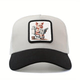 Gorra de béisbol unisex con malla trasera, gorra de pesca ajustable estilo camionero, diseño de cerdo leyendo periódico en el baño, gorra de verano transpirable para exteriores, estampado hip hop y anime