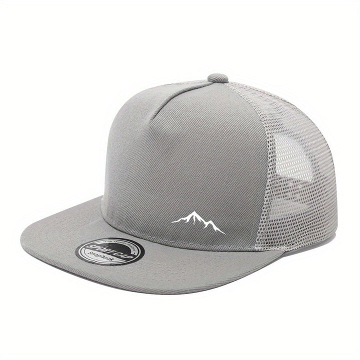 Gorra de béisbol de gran tamaño para mujer y hombre con gráfico de montaña - Parte trasera de malla transpirable y visera estructurada, ajuste ligero sin estiramiento para deportes al aire libre, viajes, ropa casual - Gorro de otoño/invierno, Marrón, Gorr