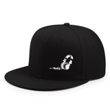 Gorra de béisbol plana 2D con temática urbana, gorra de borde plano moderno ideal para actividades al aire libre