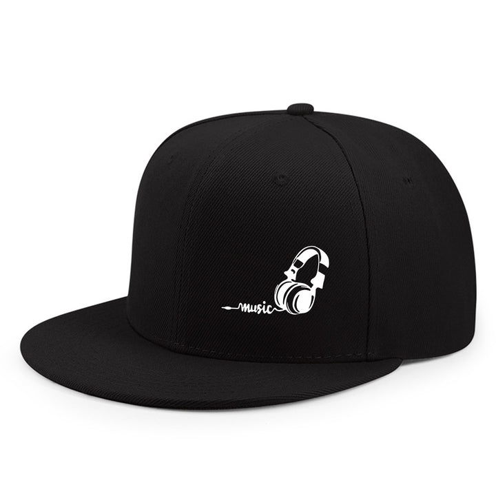 Gorra de béisbol plana 2D con temática urbana, gorra de borde plano moderno ideal para actividades al aire libre