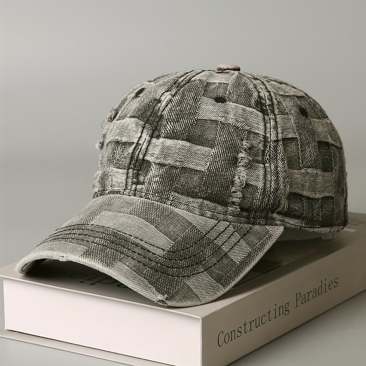 Gorra de Béisbol Tie-Dye para Hombres y Mujeres con Detalles Perforados - Sombrero de Pato Cuadriculado Ligero para Uso Casual al Aire Libre