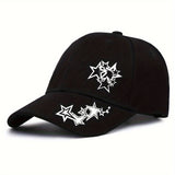 1 Gorra de Béisbol Negra con Estrella Blanca - Ligera, Ajustable Snapback para Hombres y Mujeres, Visera Curva, Streetwear, Deportes, Casual Talla Única para Uso Diario al Aire Libre