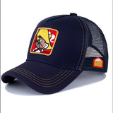 Gorra de béisbol de dibujos animados de Looney Tunes WB para hombres y adolescentes - Parte trasera de malla transpirable, poliéster ligero, snapback ajustable, diseño de personaje de dibujos animados, ideal para exteriores