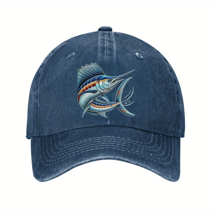 Gorra Unisex de Béisbol - Ajustable, Ligera y Transpirable para Hombres y Mujeres, Diseño Fácil de Cuidar, Accesorio Casual con Gráfico de Marlin, Ideal para Pesca y Construcción, Ajuste Regulable