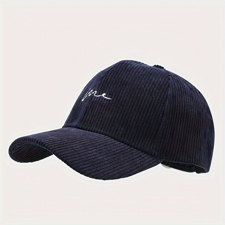 Gorra De Béisbol De Pana Con Bordado Sencillo Para Otoño E Invierno, Gorra De Béisbol A La Moda Urbana, Para Hombres Y Mujeres