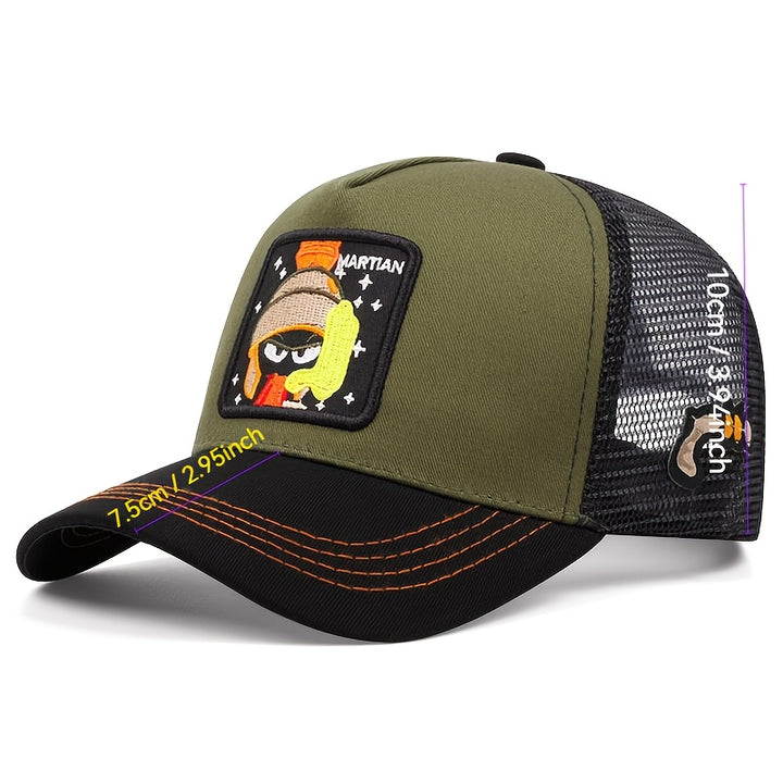 1 Gorra de Béisbol con Estampado WB para Hombres y Mujeres - Parte Trasera en Red, Ajuste Perfecto Deportes al aire libre & Acceso Casual estilo Festival | Sombrero Decorativo Adaptable Laváble