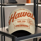 1 pieza de gorra de béisbol clásica con estampado de 'Hawaii Aloha 1959' - Gorra ajustable con cierre de clic, elegante y cómoda gorra de poliéster para usar todo el día, ideal para comprar y viajar, gorro casual | Gorra ajustable | Equipo de cabeza du...