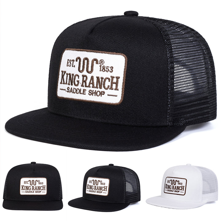Gorra de béisbol hip-hop KING RANCH para hombre - Snapback ajustable, poliéster ligero, con logo bordado, sombrero casual para viajes de primavera/verano y fiestas en la playa, sombrero de playa