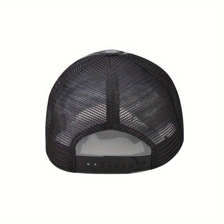 Gorra de Béisbol Transpirable para Mujer con Lavado Desgastado y Agujeros Aleatorios - Gorra Ajustable Snapback para Deportes al Aire Libre, Uso Casual - /Gris Oscuro/Beige/Amarillo, Sombrero de Malla Ventilada