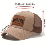 Sombrero de camionero Boston Est. 1997 - Espalda de malla transpirable, ala curva para protección solar, sombrero de béisbol casual para hombres y mujeres, poliéster, sombrero de pesca