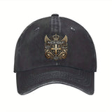 Gorra de Béisbol Negra para Hombres y Mujeres con Insignia Cruzada Dorada & Alas - Estructurada en Seis Paneles Transpirable, Letras Pesadas Austin Diseño Texas Longhorns - Sombrero Deportivo Casual al Aire Libre Para Atuendo Relajado, Cómodo Unisex Go...