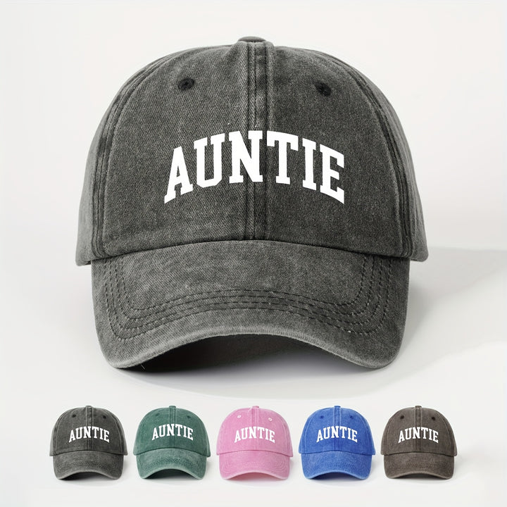 1 Gorra de Béisbol Lavable AUNTIE Estampada, Sombrero Trucker Unisex para Exteriores, Gorra de Golf Transpirable y Ajustable para Mujeres, Moda Verano con Visera Curva Y2K para Parejas