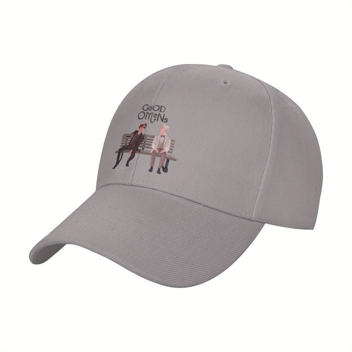 1pc Gorra de Béisbol Good Omens Aziraphale Ineffable Go David Vibes Frescas, Sombrero de Sol Ajustable y Transpirable para Golf, Visera Curva a la Moda para Hombres y Mujeres, Gorra Ligera Y2K para Parejas, Visera