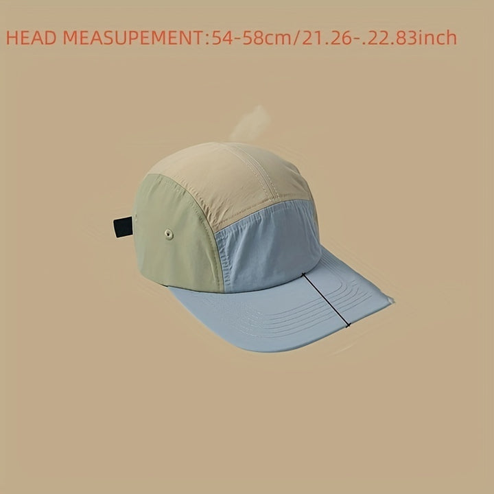 Gorra Deportiva Retro de Banda Plana con Bloques de Color, Secado Rápido y Suave para Exteriores - Pack de Cinco Piezas