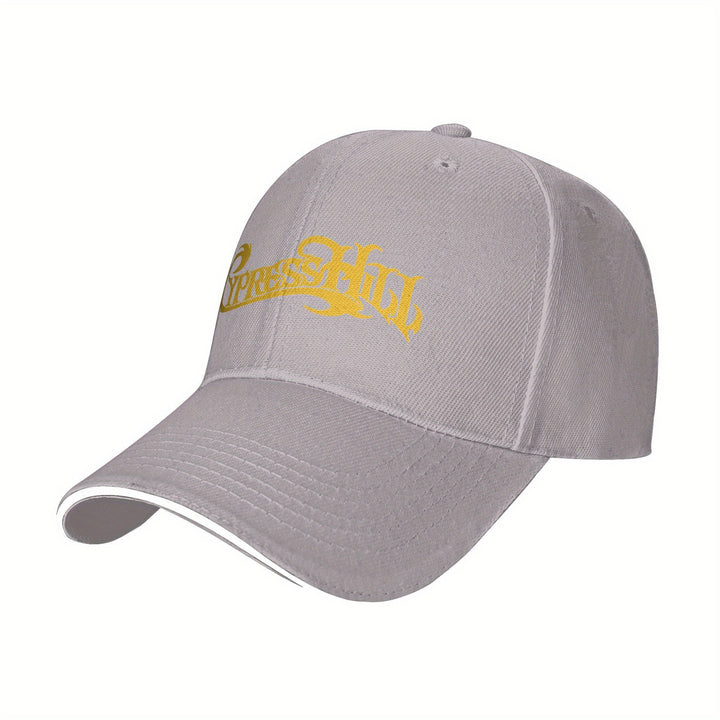 Gorra de Béisbol Cypress Hill DJ Sandwich para Hombres y Mujeres - Ajustable con Cierre de Presión, 100% Poliéster, Negra con Logotipo Amarillo, Protección Solar, Lavable a Máquina para Viajes al Aire Libre, Pesca y Ciclismo