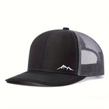 Gorra de béisbol de gran tamaño para mujer y hombre con gráfico de montaña - Parte trasera de malla transpirable y visera estructurada, ajuste ligero sin estiramiento para deportes al aire libre, viajes, ropa casual - Gorro de otoño/invierno, Marrón, Gorr