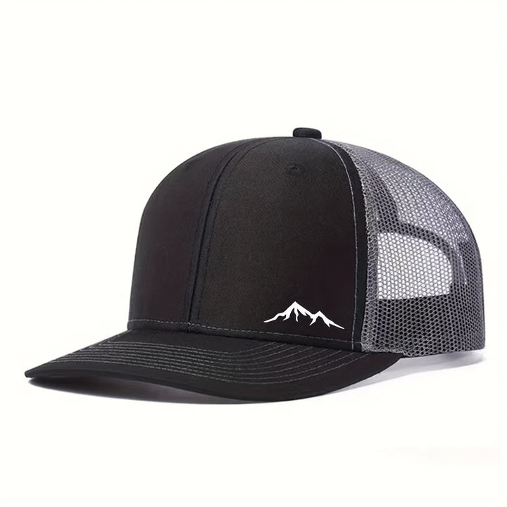 Gorra de béisbol de gran tamaño para mujer y hombre con gráfico de montaña - Parte trasera de malla transpirable y visera estructurada, ajuste ligero sin estiramiento para deportes al aire libre, viajes, ropa casual - Gorro de otoño/invierno, Marrón, Gorr