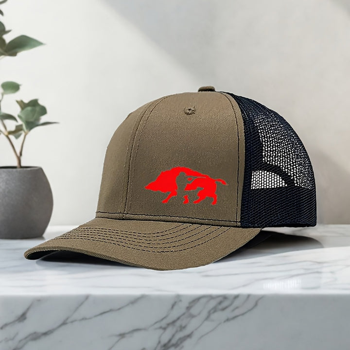 Gorra de Béisbol Unisex Ajustable con Estampado de Jabalí Audaz - Gorra Trucker Transpirable para Hombres y Mujeres, Accesorio de Golf, Pesca, Deportes al Aire Libre, Sombrero Elegante, Ropa Duradera
