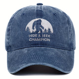 Gorra de béisbol curvada estilo hippie, bordada con el campeón de las escondidas, gorra de camionero de algodón desgastado, gorra snapback para deportes casuales al aire libre