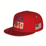 Gorra Snapback de Hombres y Mujeres - 250º Aniversario de EE. UU. 1776-2026 - Bandera Americana Ajustable con 50 Estrellas y 13 Rayas, Gorra Ligera y Transpirable de Visera Plana para el 4 de Julio, Día de la Independencia, Actividades al Aire Libre - Reg