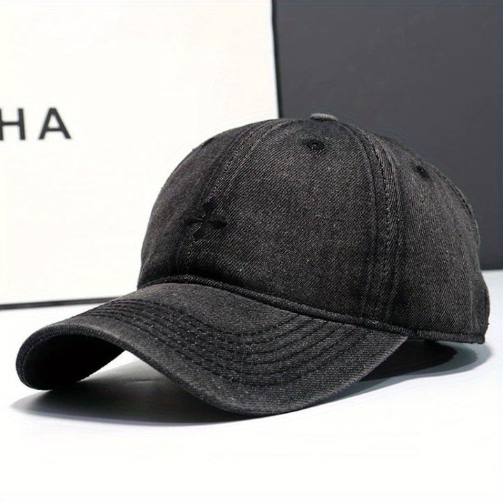 Gorra de Béisbol Estilo Coreano para Mujer - Ajustable con Cierre Snapback, Transpirable y Sin Elasticidad, Ideal para Looks Diarios y Navideños (Estilo Denim, Gorra Duckbill), Accesorio Casual Inspirado en Mezclilla, Detalles Bordados