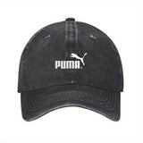 1 pieza de gorra de béisbol retro unisex Puma - Gorra ajustable con cierre de clic, diseño ligero y transpirable para ciclismo al aire libre, deportes y senderismo, para todas las estaciones, negro y beige, regalo ideal para padres, familiares, amigos, cu