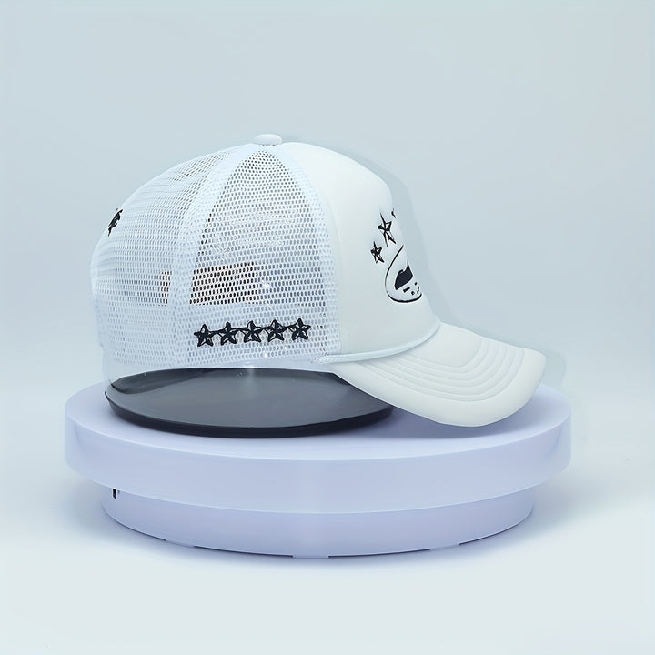 Nueva gorra deportiva casual para exteriores, diseño bordado de isla y estrella en varios lados, gorro de malla ajustable para camioneros, para hombres y mujeres, adecuado para las 4 estaciones, regalo de cumpleaños o presente de Navidad perfecto