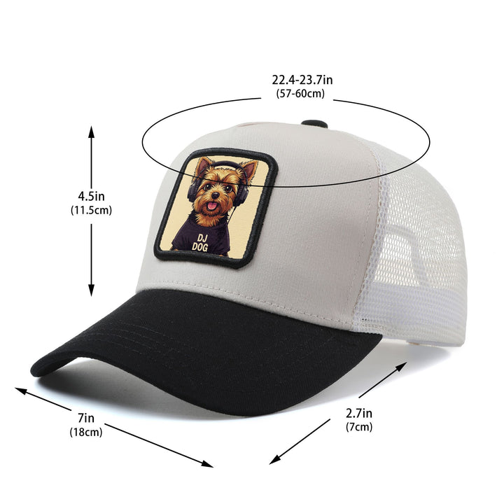 Gorra de béisbol con auriculares para DJ, para hombre y mujer - Gorra de camionero ajustable con cierre a presión, parte trasera de malla transpirable, poliéster ligero, diseño temático de DJ para música, pesca y actividades al aire libre, gorra para fest