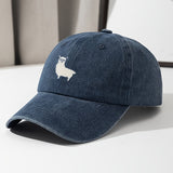 Gorra de Béisbol con Bordado de Oveja Unisex, Visera Curva Ajustable y de Alta Calidad para Pesca Casual